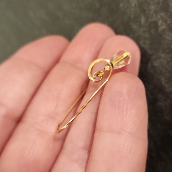 Yellow gold drop earrings - Picture 3 of 3